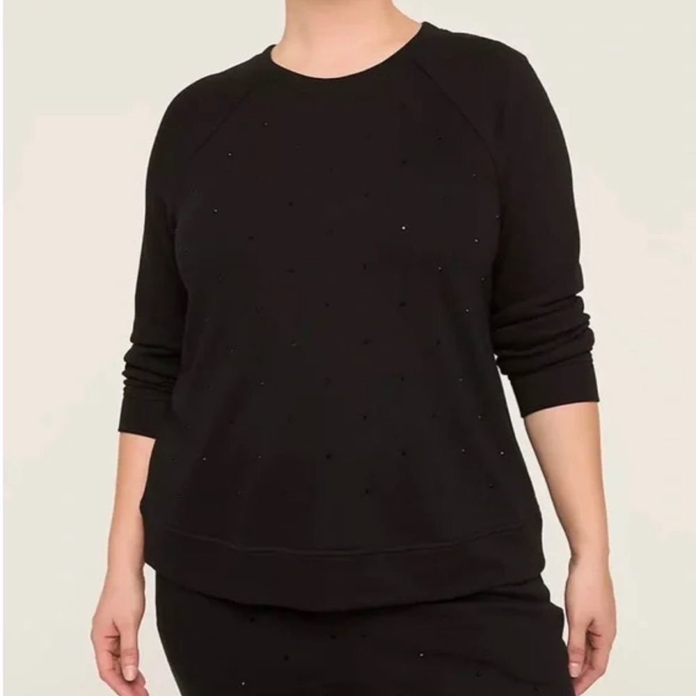 Black Crew Neck Sweatshirt with sparkles